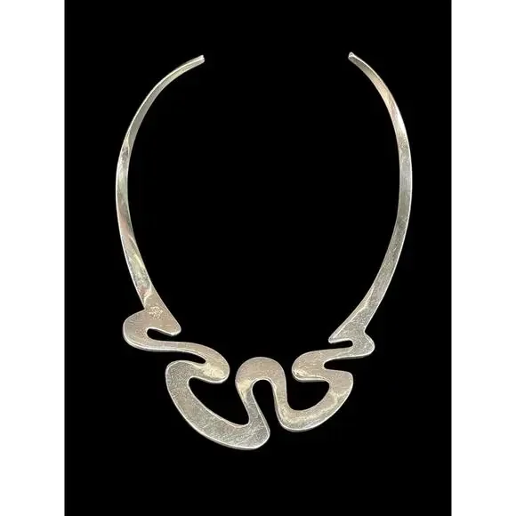 Dominique Dinouart Modernist sterling silver choker necklac